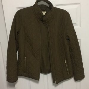 j. crew Factory olive green quilted jacket